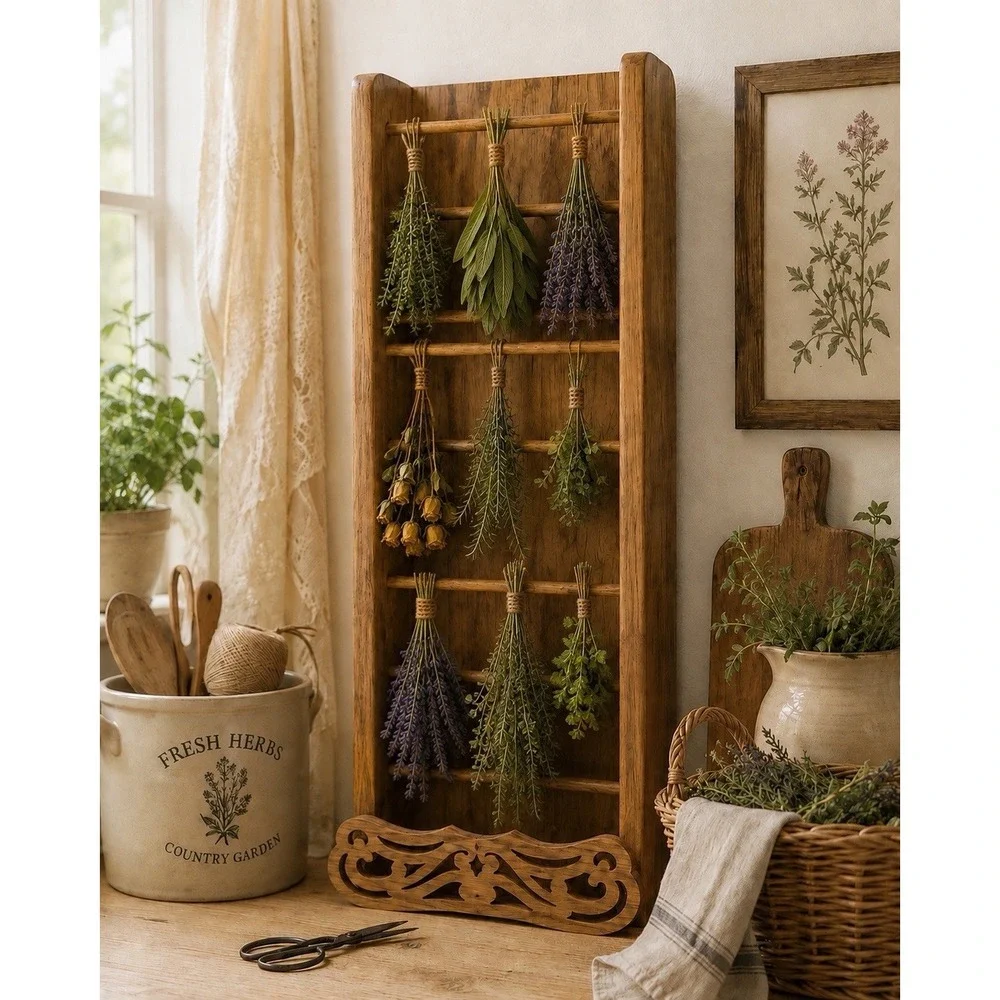 Wooden Display Unit Ladder Rungs Wall Or Tabletop Mounted 24x9x4 Vintage Unique